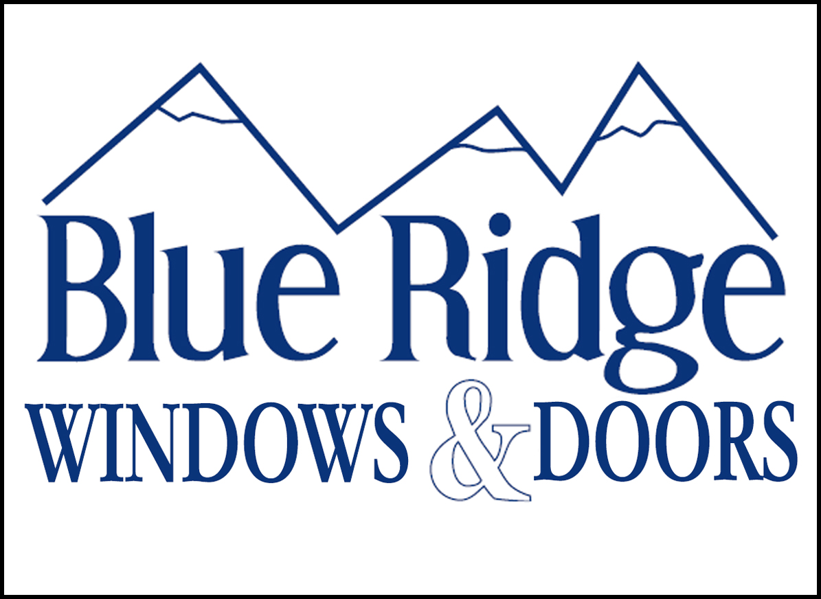 Logo for Blue Ridge Windows & Doors featuring mountain outlines above the company name in blue text on a white background.
